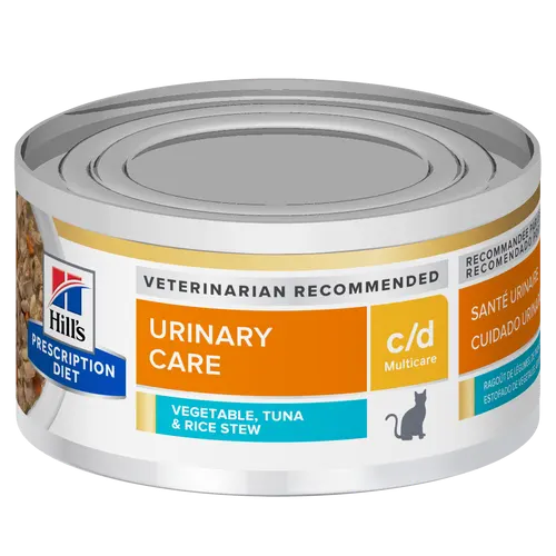 hill's c/d multicare urinary care vegetable, tuna & rice stew