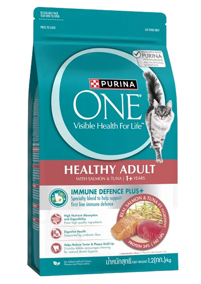 healthy adult with salmon & tuna