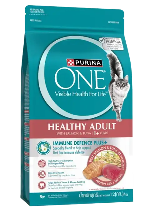 healthy adult with salmon & tuna