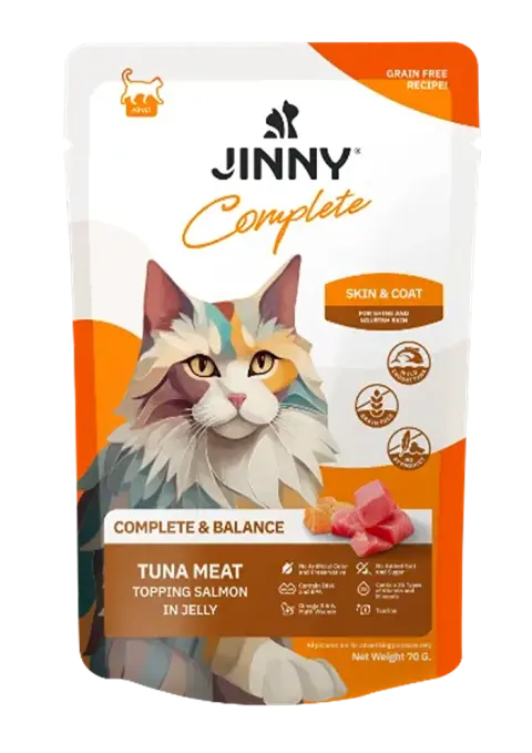 complete skin & coat tuna topping salmon in jelly