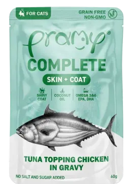 complete skin+coat tuna topping chicken in gravy