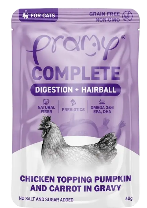 complete digestive+hairball chicken topping pumpkin & carrot in gravy