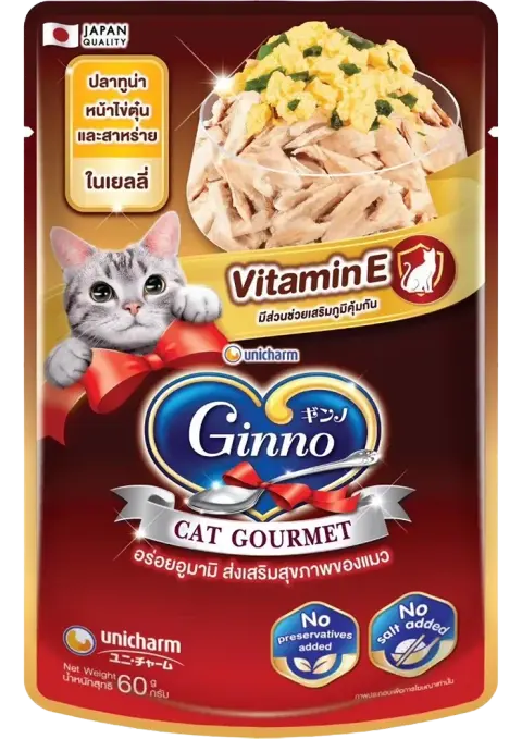 cat gourmet tuna topping steamed egg & seaweed in jelly