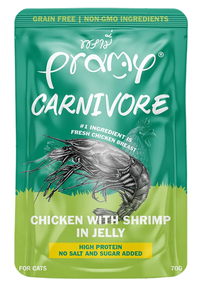 pramy carnivore chicken with shrimp in jelly