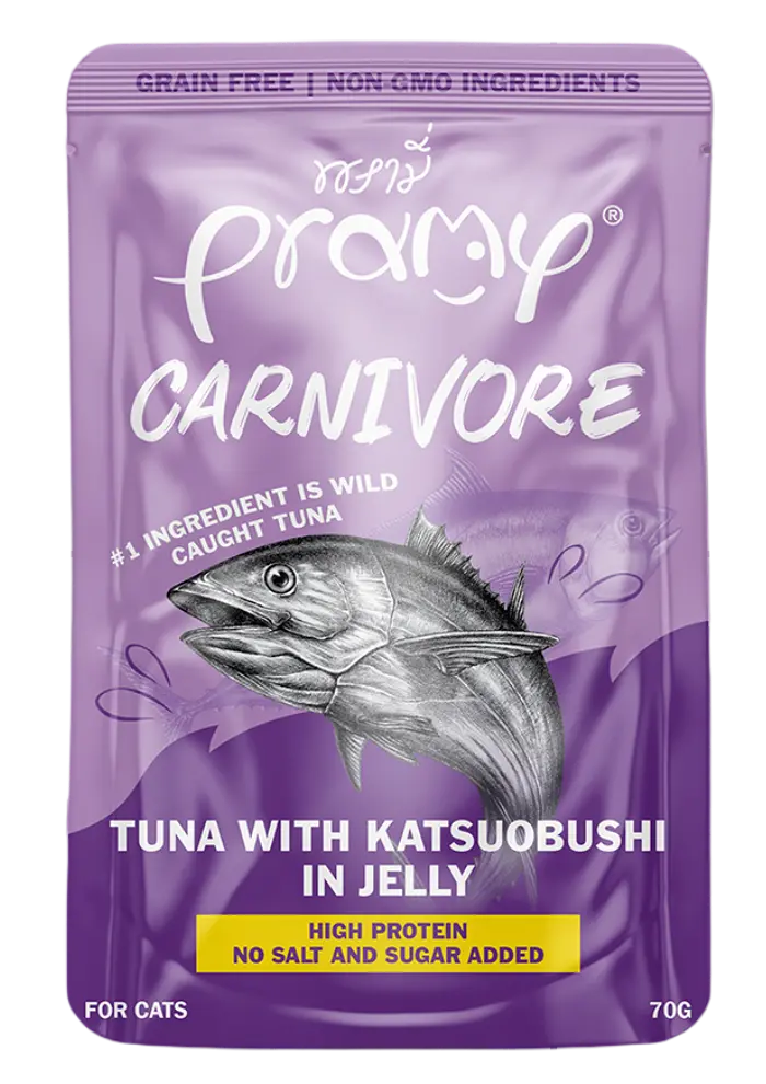 pramy carnivore tuna with katsuobushi in jelly