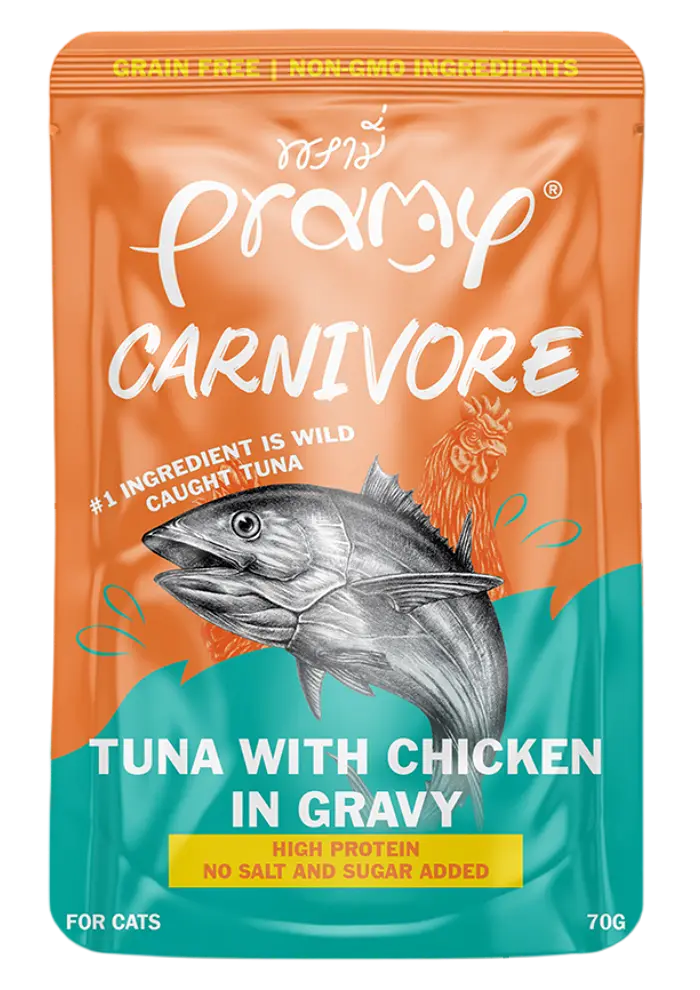 pramy carnivore tuna with chicken in gravy
