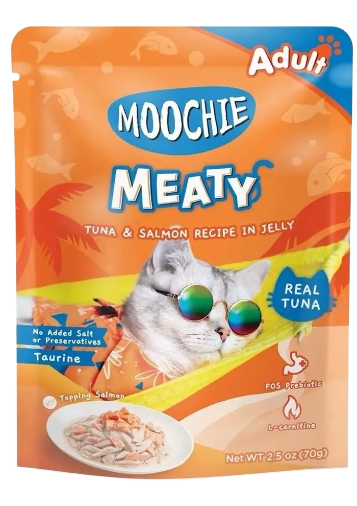moochie meaty tuna & salmon recipe in jelly