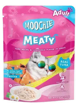 meaty tuna recipe & chamomile flavor in gravy