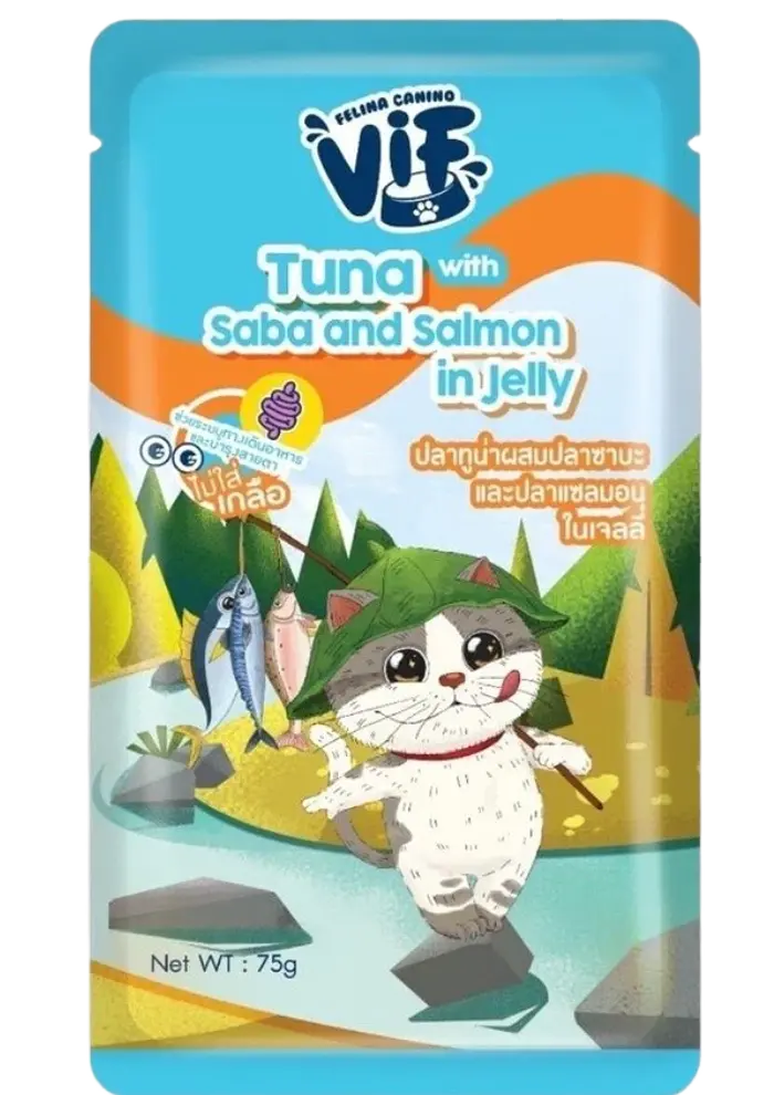 vif tuna with saba & salmon in jelly