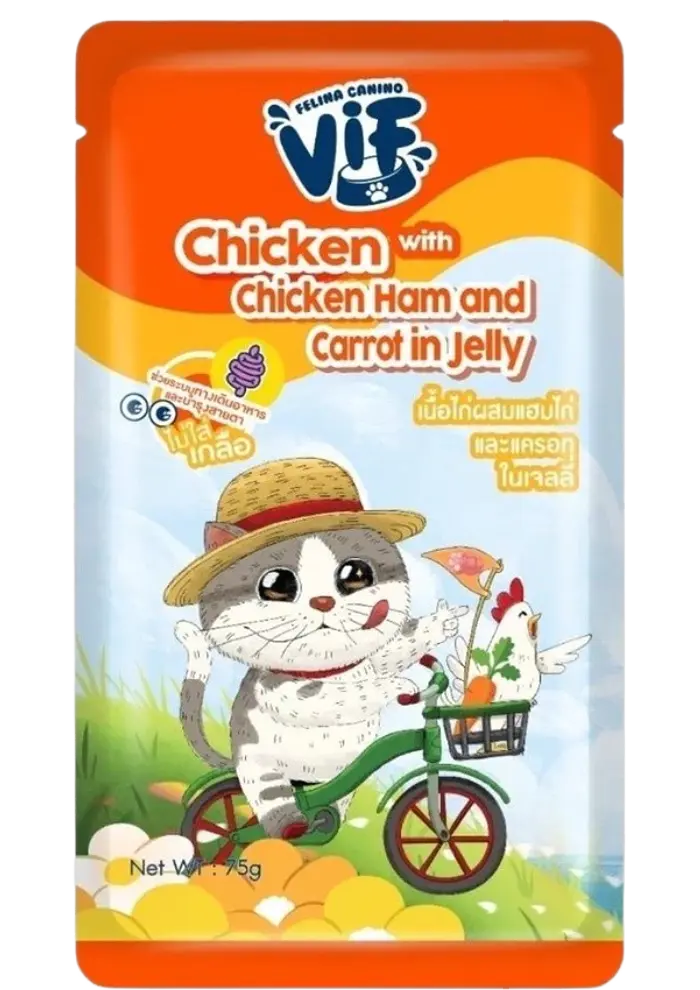 vif chicken with chicken ham & carrot in jelly