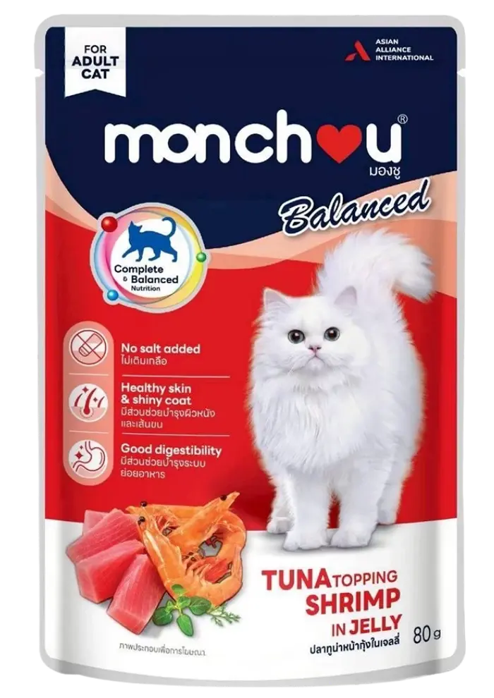 balanced tuna topping shrimp in jelly