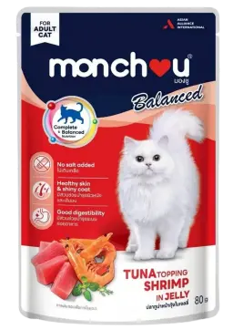 balanced tuna topping shrimp in jelly