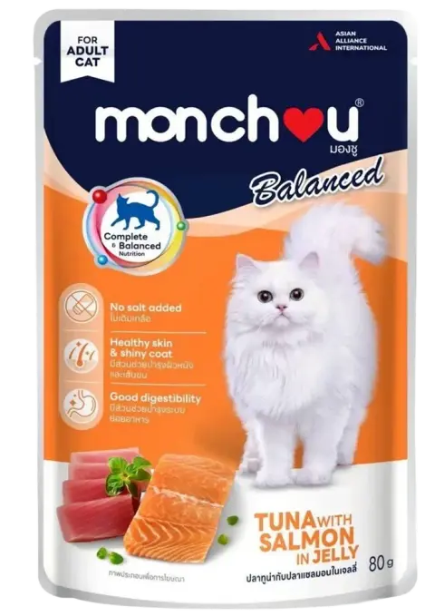 balanced tuna with salmon in jelly