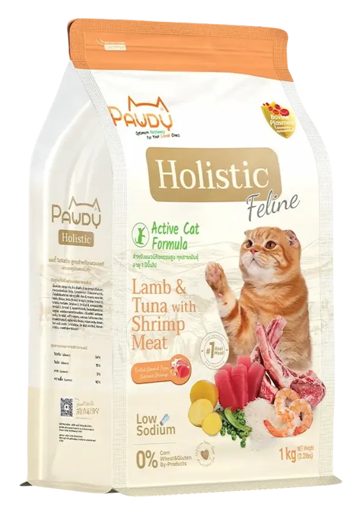 holistic feline active cat formula lamb & tuna with shrimp meat