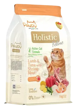 holistic feline active cat formula lamb & tuna with shrimp meat
