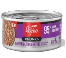 chunks & shreds chicken & tuna in bone broth kitten recipe