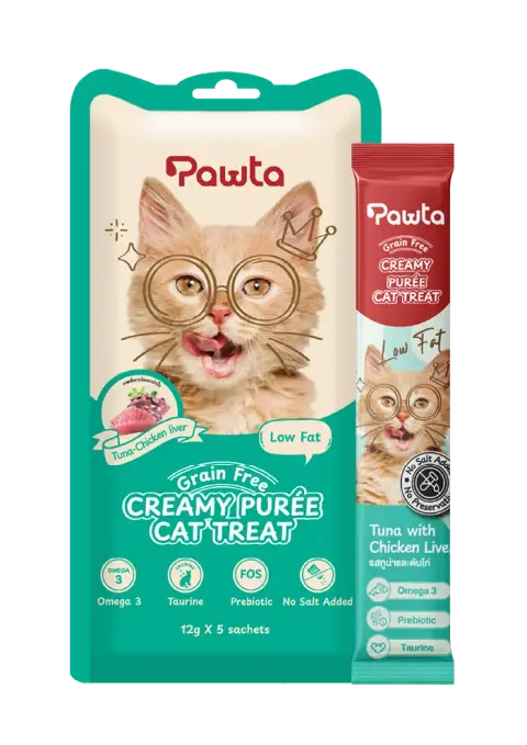 creamy purée cat treat tuna with chicken liver