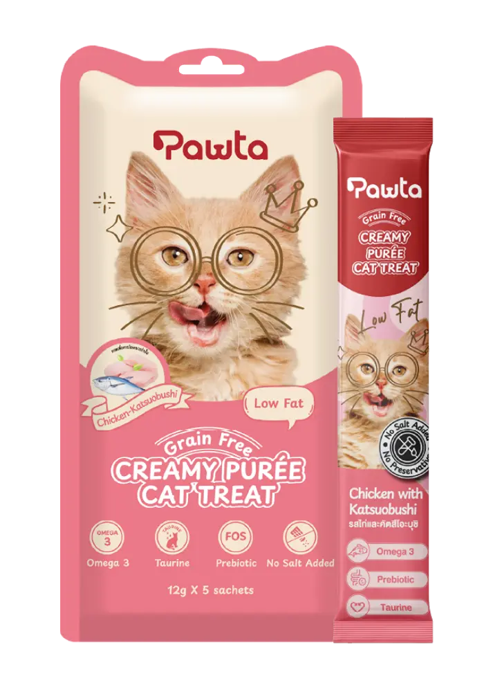 creamy purée cat treat chicken with katsuobushi