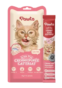 creamy purée cat treat chicken with katsuobushi