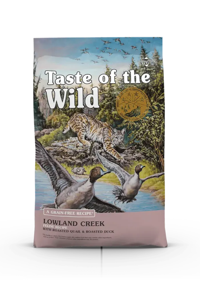 lowland creek feline recipe with roasted quail & roasted duck