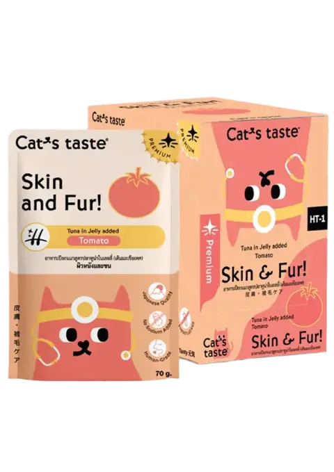 skin and fur! tuna in jelly added tomato