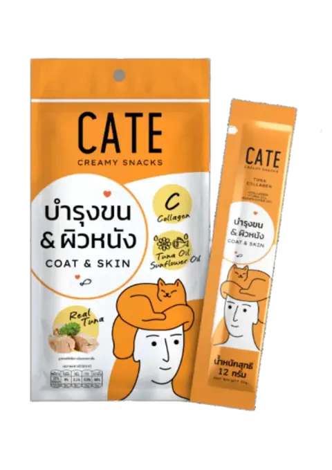 creamy snacks tuna with collagen coat & skin