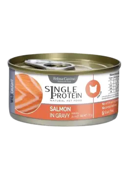 wild caught salmon in gravy
