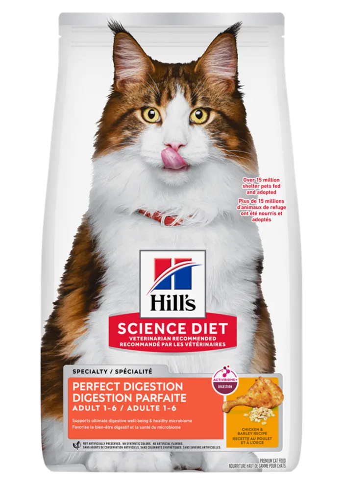hill's adult 1-6 perfect digestion chicken, barley & whole oats recipe