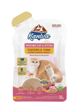 mother cat & kitten chicken & tuna topping pumpkin creamy