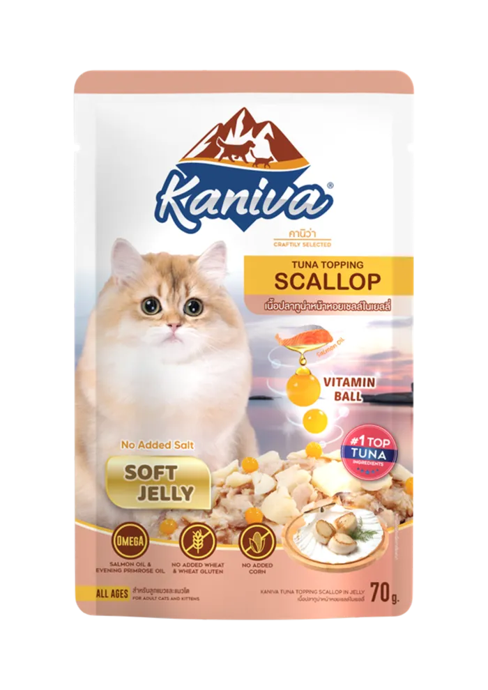 kaniva tuna topping scallop in soft jelly