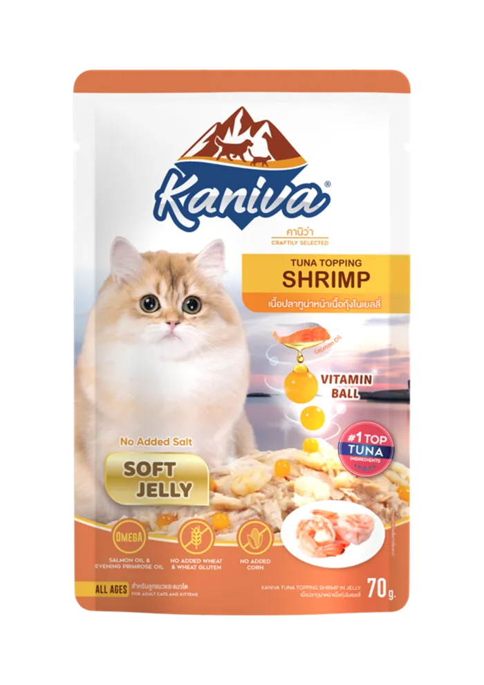 kaniva tuna topping shrimp in soft jelly
